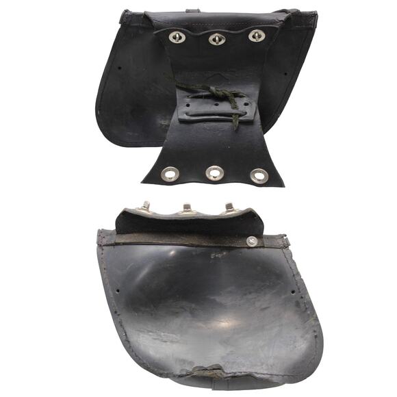 Vintage ACE Removable Black Leather Motorcycle Saddle Bags • Cruisers & Classics - Picture 2 of 7